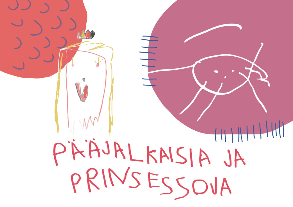 Pääjalkaisia ja prinsessoja kuvituskuva.