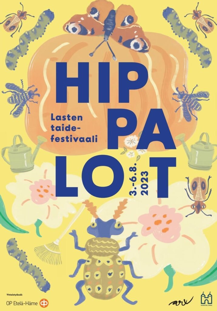 Hippalot-juliste. Lasten taidefestivaali 3.-6.8.2023